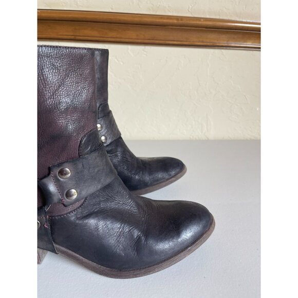 Donald J. Pliner Dasha Moto Leather Biker Boots Leather Made in Italy - Picture 6 of 12